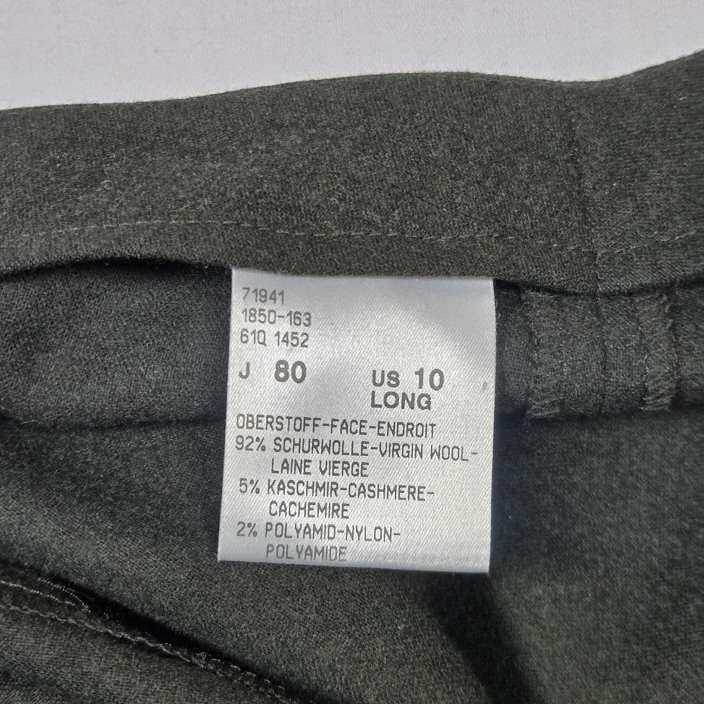 VTG Bogner Sz 10 Long Wool Cashmere Trousers Grey Straight Leg Y2K - Picture 8 of 12